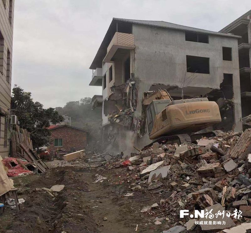 閩侯青口拆除一座違建